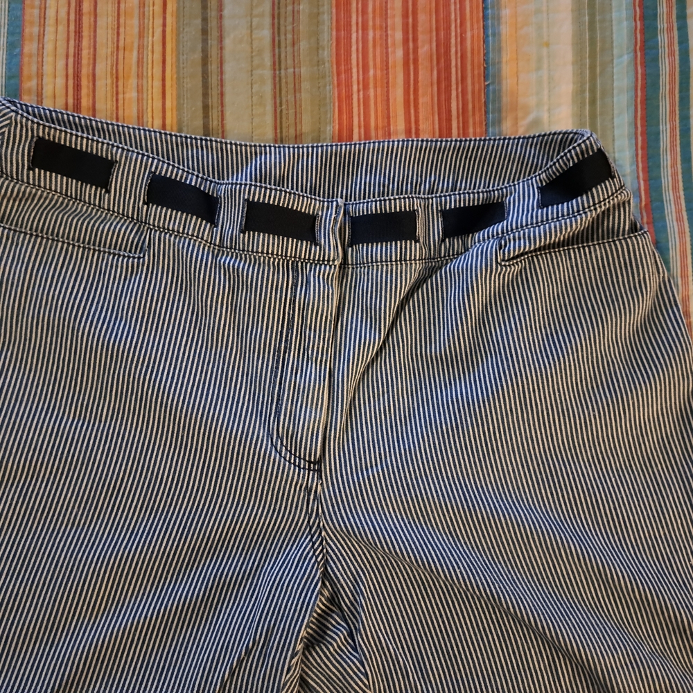 Ruby Rd. Navy and White Striped Capris